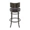 Armen Living Rees Swivel Counter or Bar Stool in Mocha Finish with Brown Faux Leather 840254333611 - alternate 6